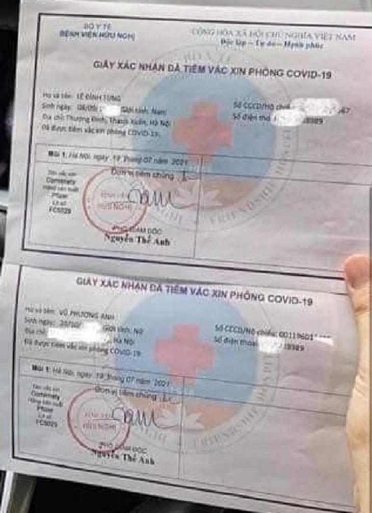 Giay chung nhan tiem vac xin